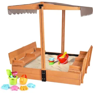 Outdoor Sandbox with Canopy